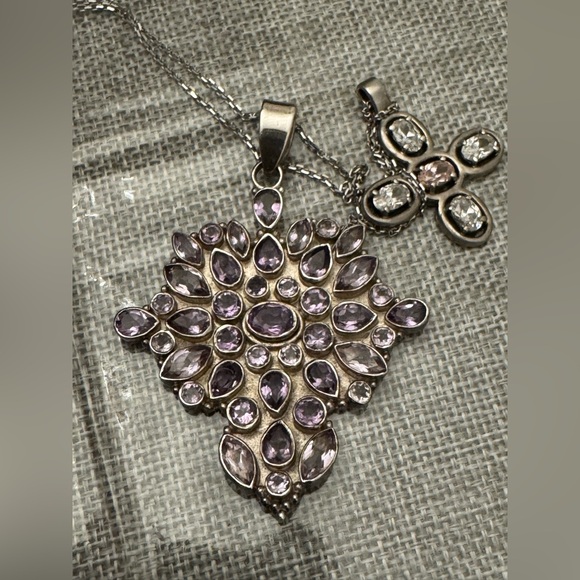 Amethyst Spinal Statement Pendant Sterling Silver - Picture 3 of 15